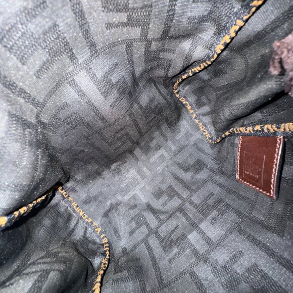 FENDI ZUCCA CANVAS Vintage 1925 Cosmetic Pouch Brown - Picture 6 of 11